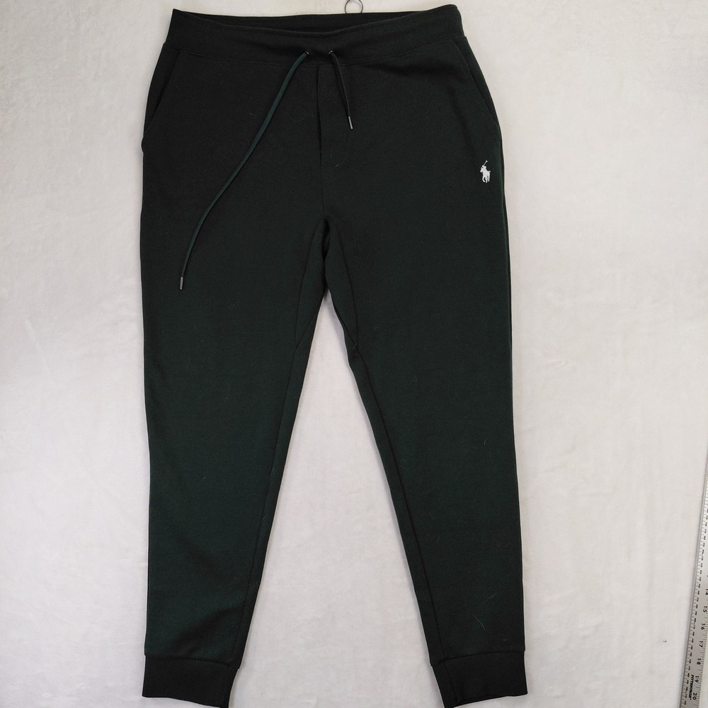 Polo Ralph Lauren Mens Green Double Knit Joggers Sweatpants Pony Logo Large